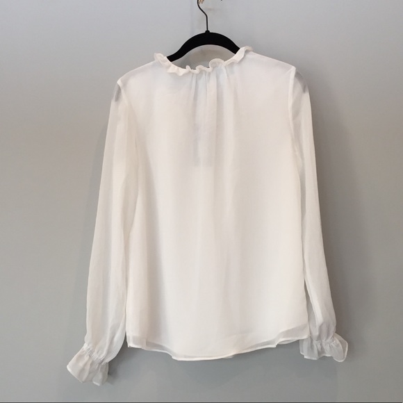 NWT Tommy Hilfiger Sheer White Ruffle Blouse - Picture 3 of 9